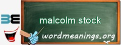 WordMeaning blackboard for malcolm stock